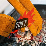 ▶ Guantes de soldador resistentes al calor y al fuego, guantes de trabajo de seguridad de cuero de 14 pulgadas para barbacoa, horno, soldador Tig, jardín y manipulación de animales