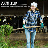 ▶ Guantes de jardinería  de Cuero de Cabra Para Mujer (Talla L/G, Azul, GA7454)