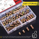 💢  Hilitchi 90Pcs Furniture Screw in Nut Threaded Wood Inserts Bolt Fastener Connector Hex Socket Drive Insert Nuts for Wood Furniture with Bonus Hex Spanner (5/16"-18)