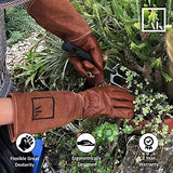 Guantes de piel para podar de jardinería a prueba de espinas para mujeres y hombres, guantes de rosa extralargos de jardinería, guantes de alta calidad de piel vacuna, guantes protectores transpirables resistentes a las espinas
