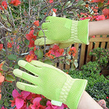 ▶ Handandy  Guantes de jardinería de piel para mujer, ajuste cómodo de malla 3D, mejora la destreza y la transpirabilidad, guantes de trabajo de jardín resistentes a los arañazos para verduras o podar rosas, Verde, Pequeño