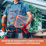 ▶ Caja de Herramientas Básica 26 en 1, Translúcido, Colgante, Portátil, Universal,Juego de Herramientas Básica Imprescindible de Mano para el Hogar para supermercado Reparaciones Diarias.