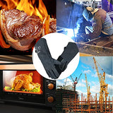 ▶ Guantes de soldador de forja de cuero/herrero/Mig/tig 16 pulgadas 932 °F resistentes al calor guantes a prueba de calor para barbacoa/parrilla/estufa/soldador TIG/Mig/soldadura con costuras de Kevlar manga larga gris