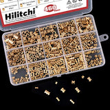 💢 Hilitchi - Kit de inserción de latón moleteado hembra para insertar piezas o encajar en agujeros para impresiones 3D y más proyectos, Kit surtido de 460 piezas.