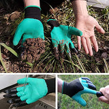 ▶ Guantes Jardinería  con garras, 2 pares (dos manos con garras) para cavar, plantar, deshierbar, sembrar, impermeable, el mejor regalo de jardinería para hombres y mujeres, color verde