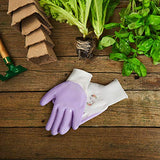 ▶ Guantes de jardinería  de Poliester Floridos de Jardin con Revestimiento de Nitrilo, Guantes para Mujeres, Varios Colores, 6 Pares, Mediano